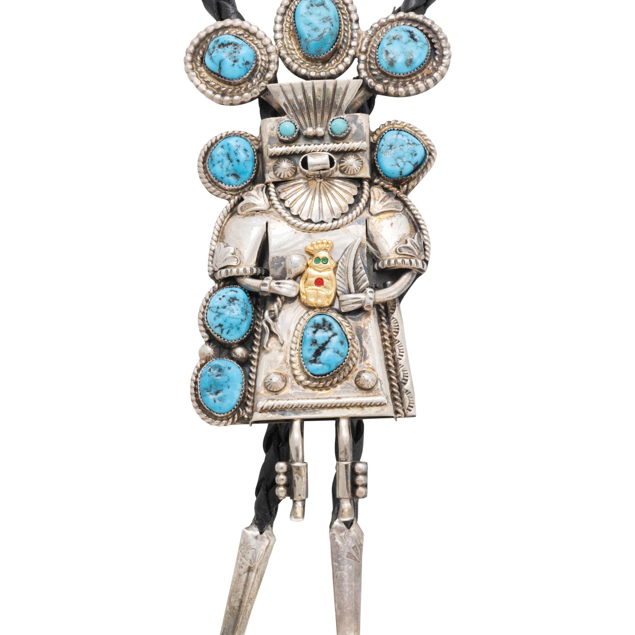 Nativo americano Bolo Kachina in turchese Navajo in vendita