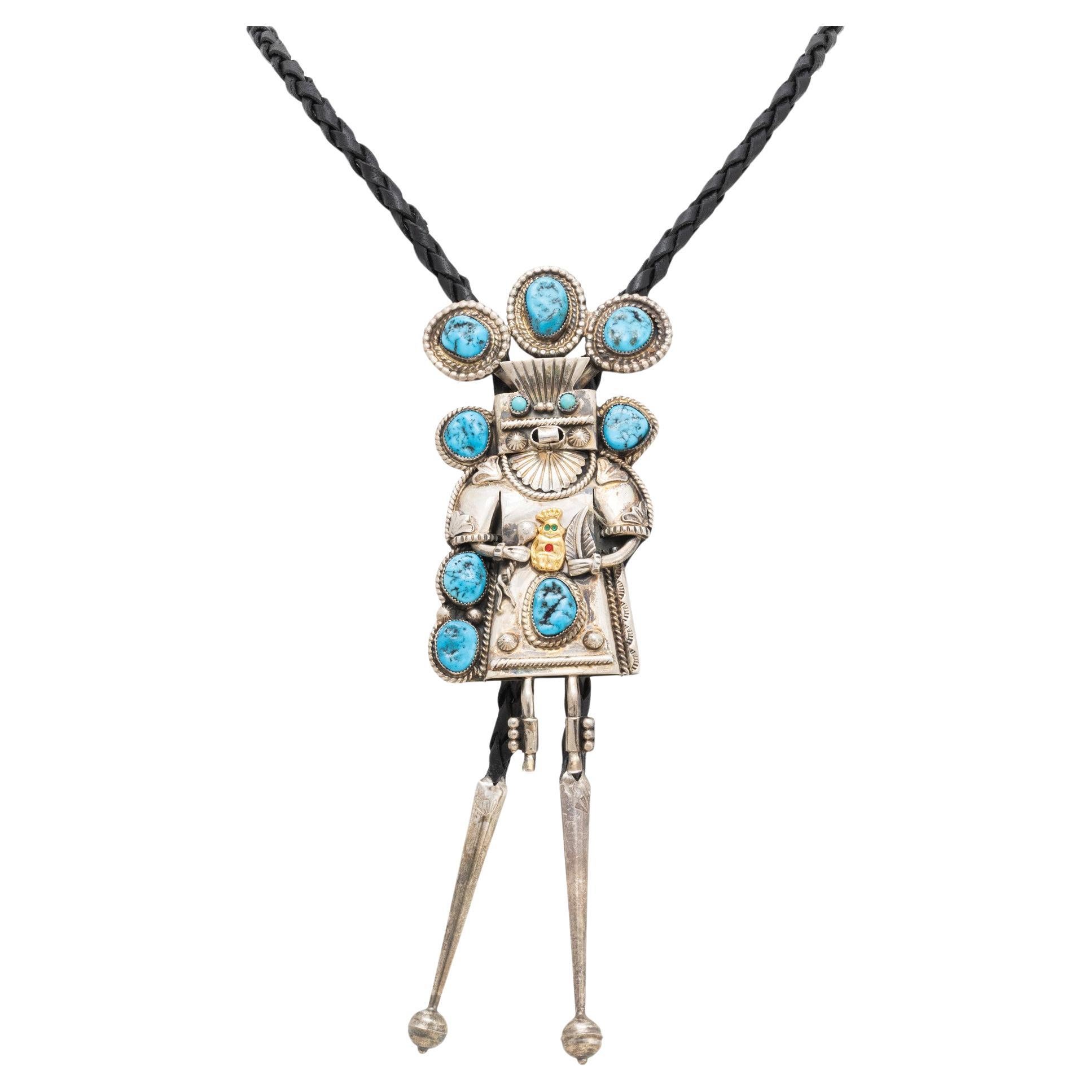 Bolo Kachina in turchese Navajo