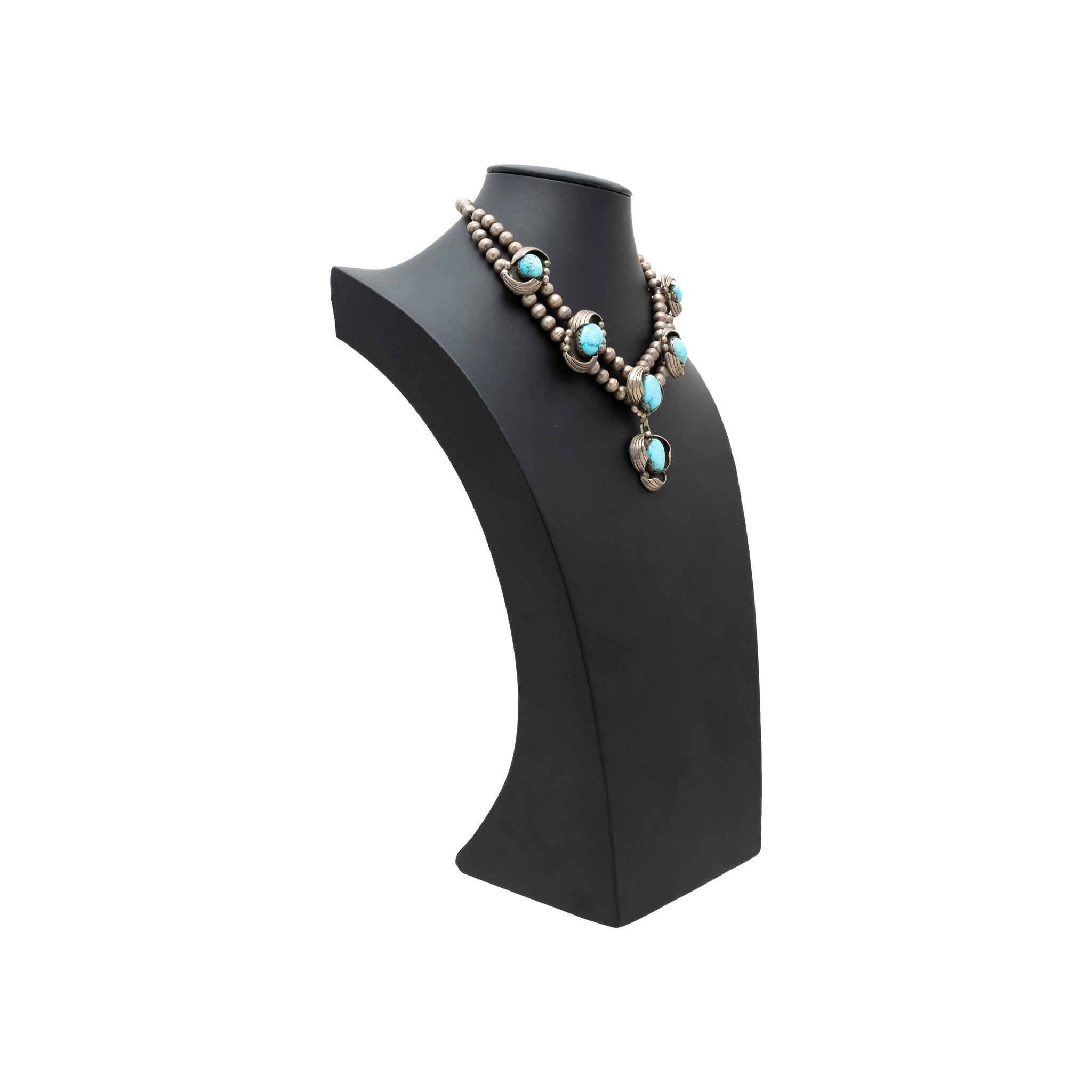 Türkis-Halskette der Navajo-Zeit (Perle) im Angebot
