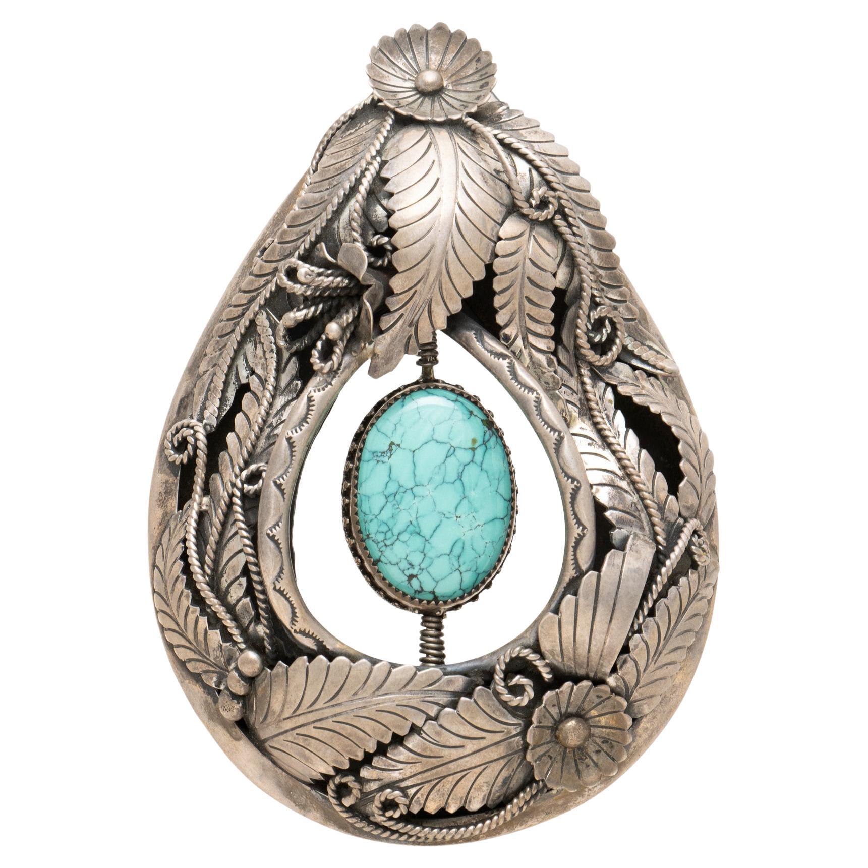 Pendentif réversible turquoise Navajo