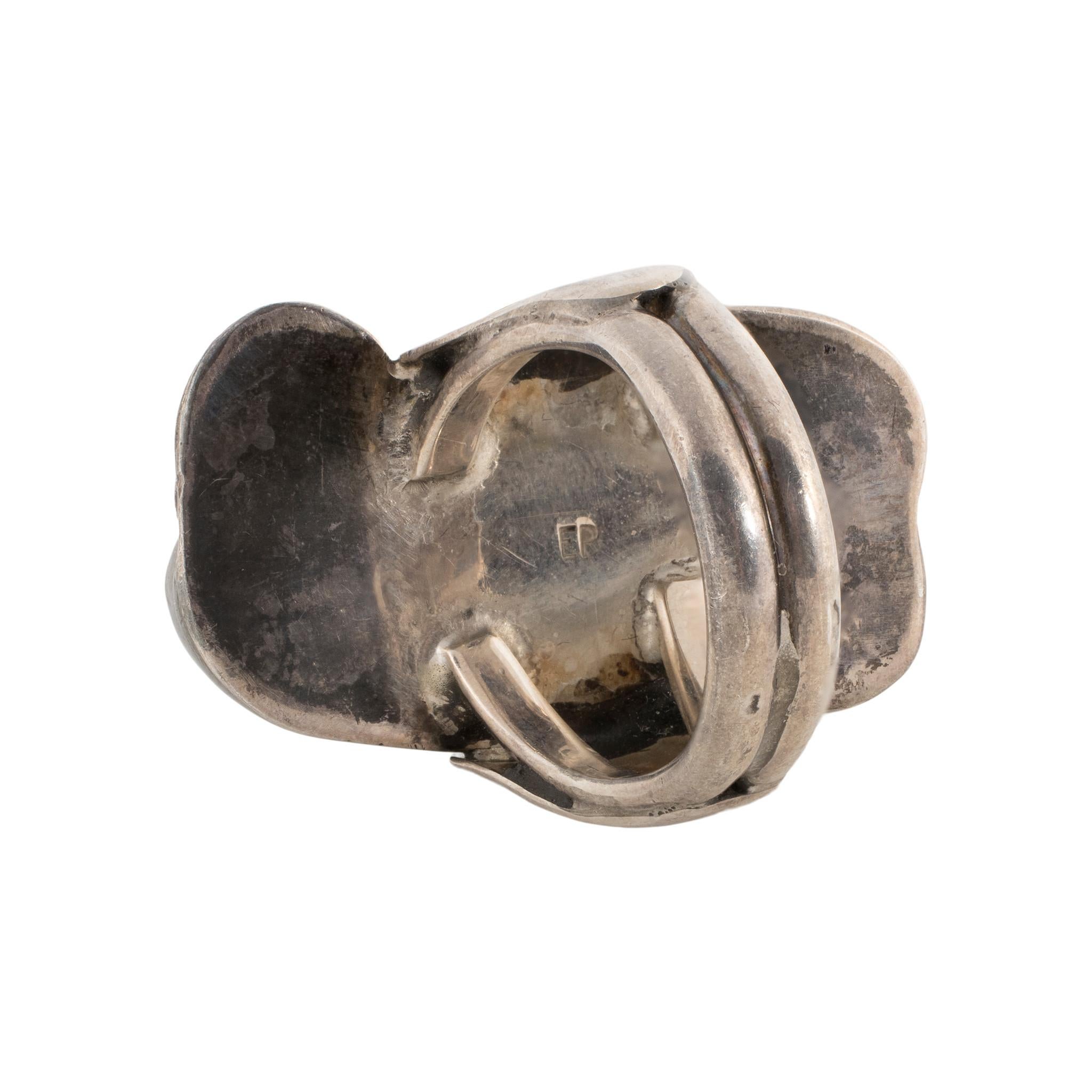 Anello in turchese Navajo Carrico Lake e sterlina con timbro 