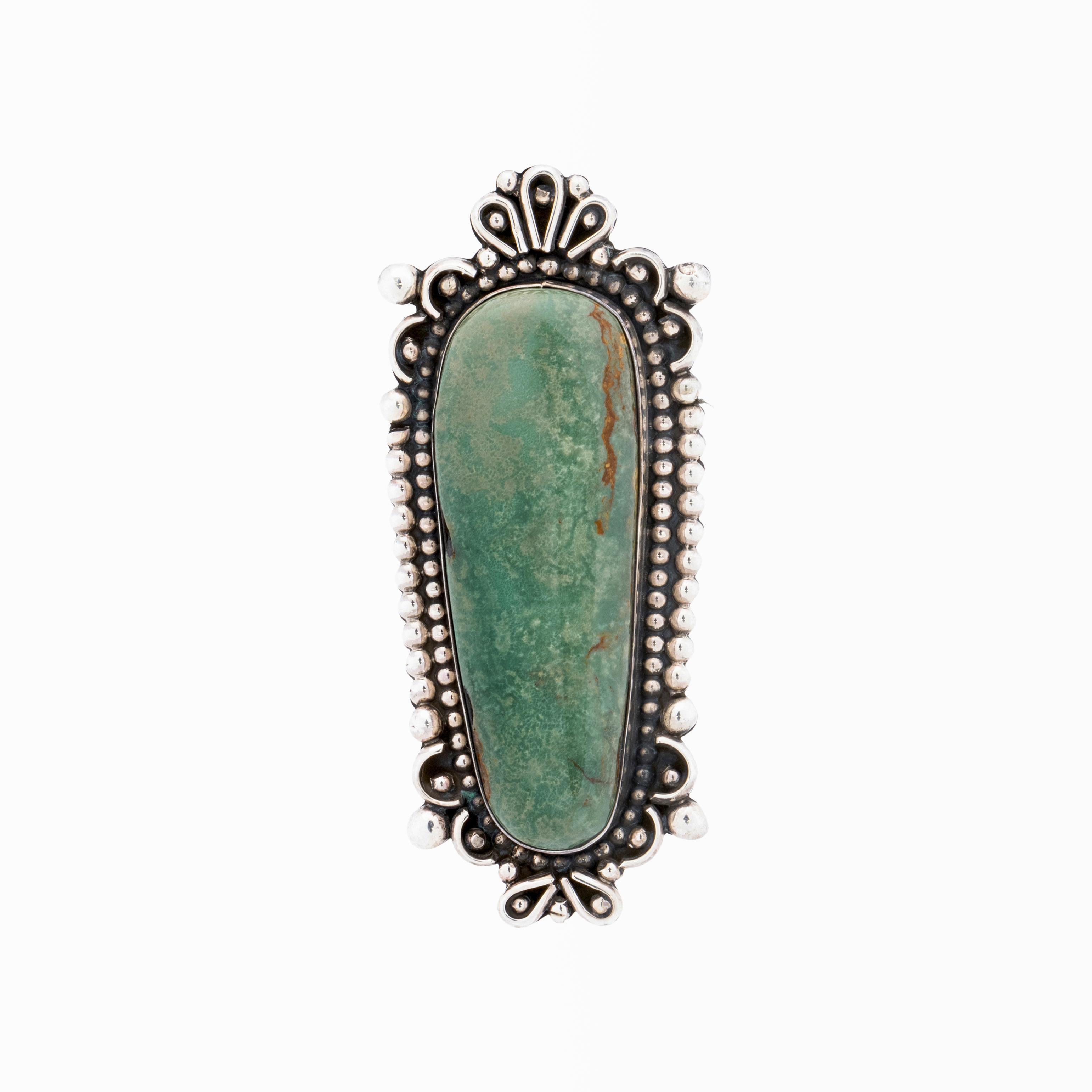 Old Mine Cut Navajo Turquoise Ring For Sale