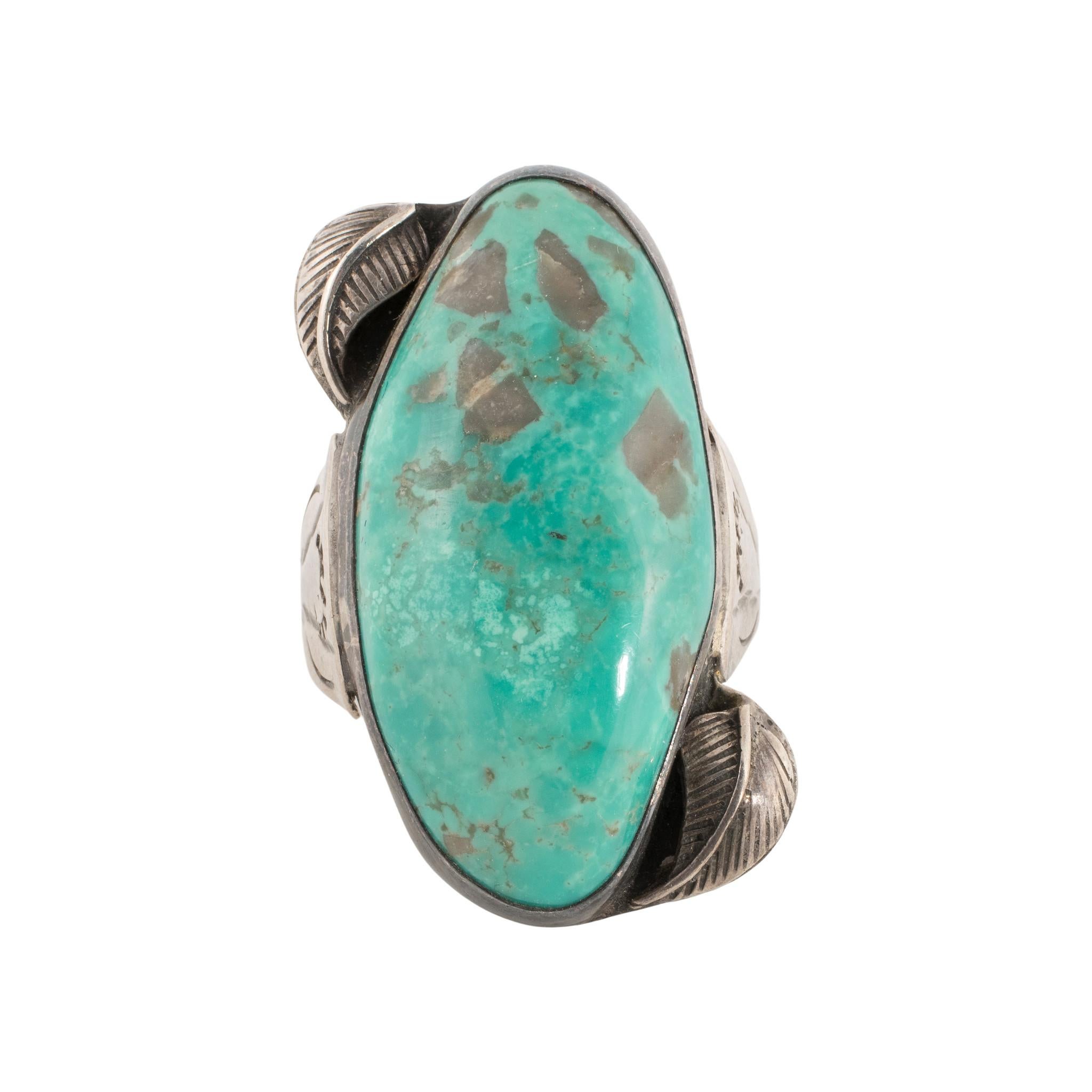 Taglio ovale Anello in turchese navajo in vendita