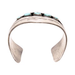 Navajo Turquoise Shadowbox Cuff Bracelet