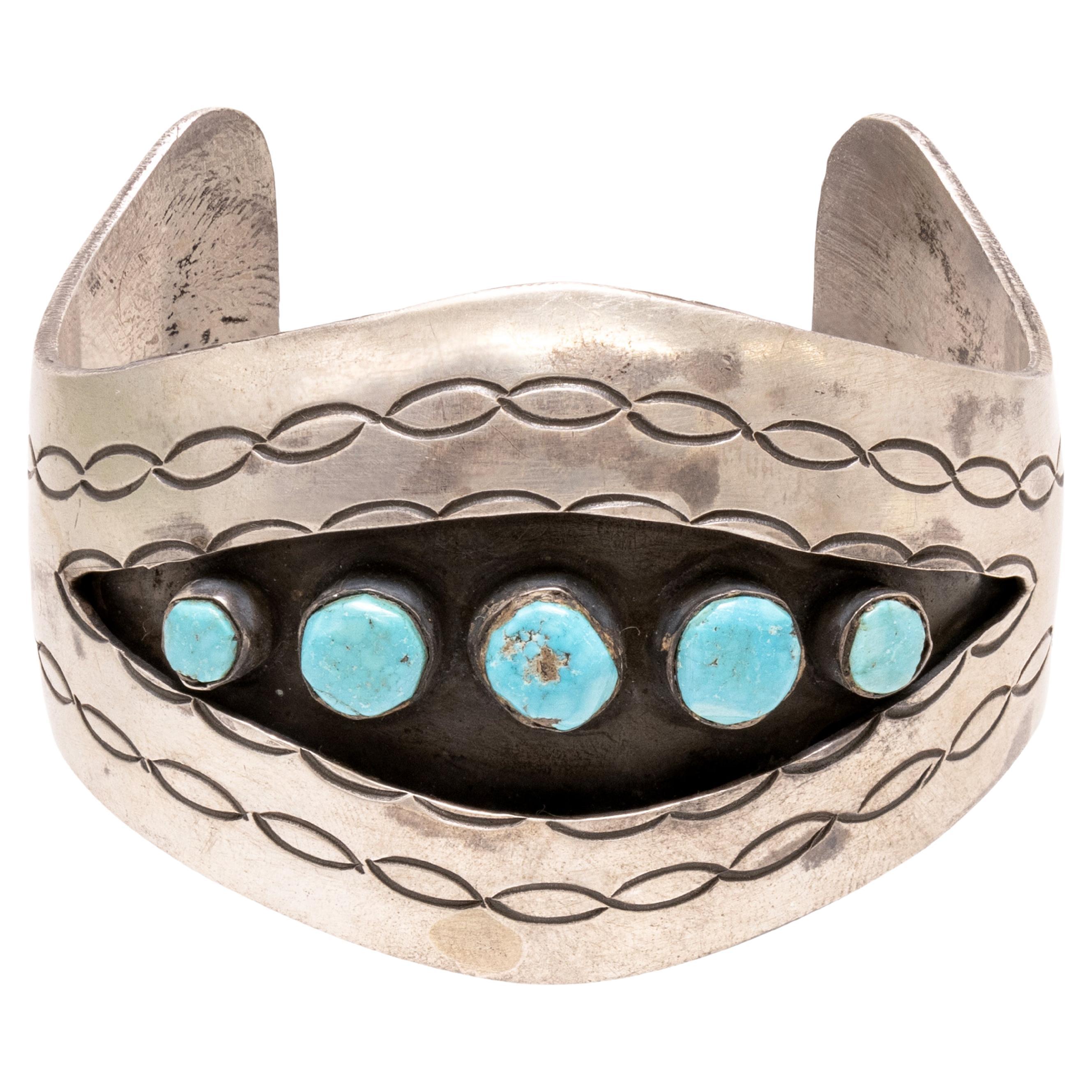 Bracciale Shadowbox in turchese di Navajo