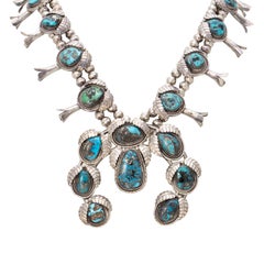 Navajo Turquoise Squash Blossom