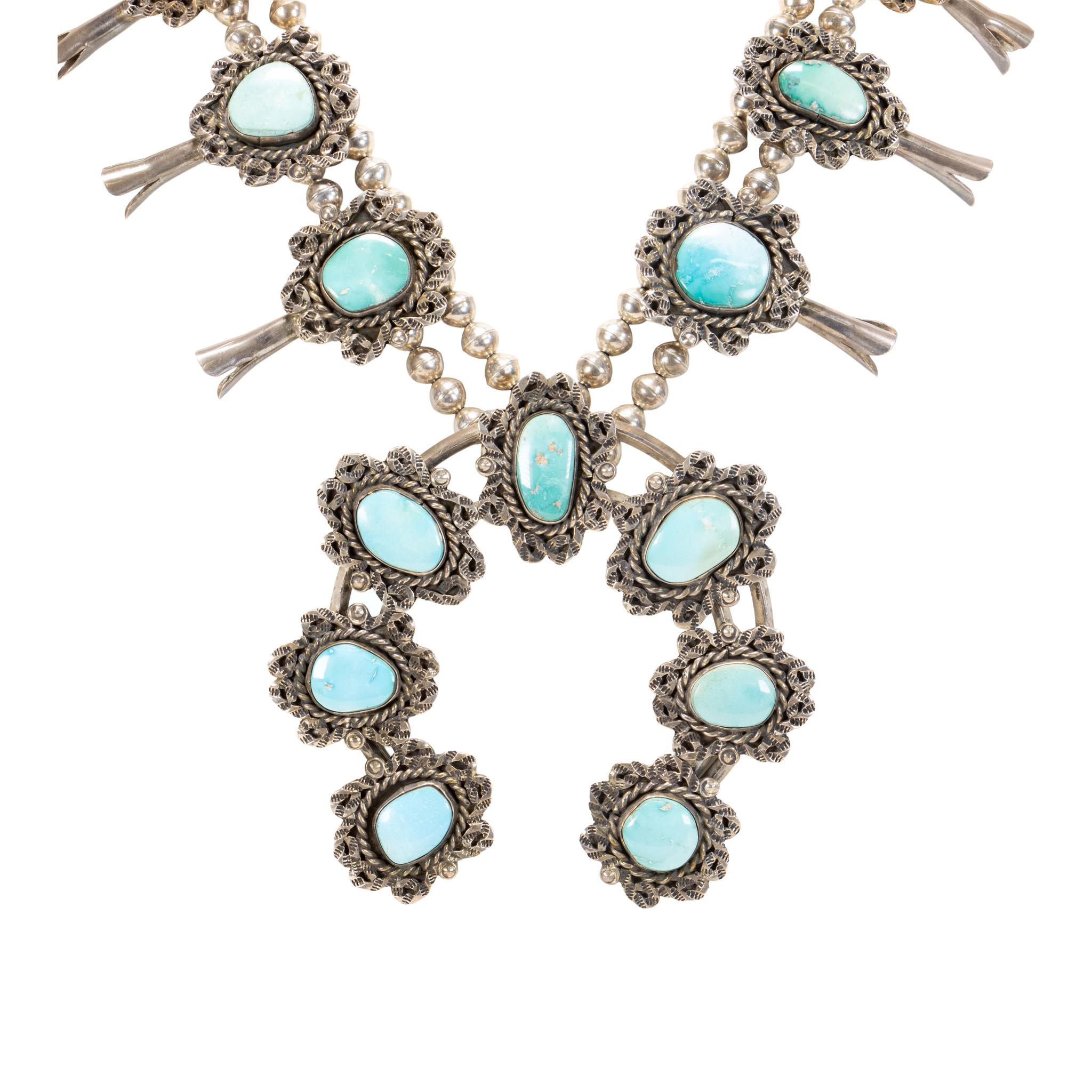 Navajo Turquoise Squash Blossom