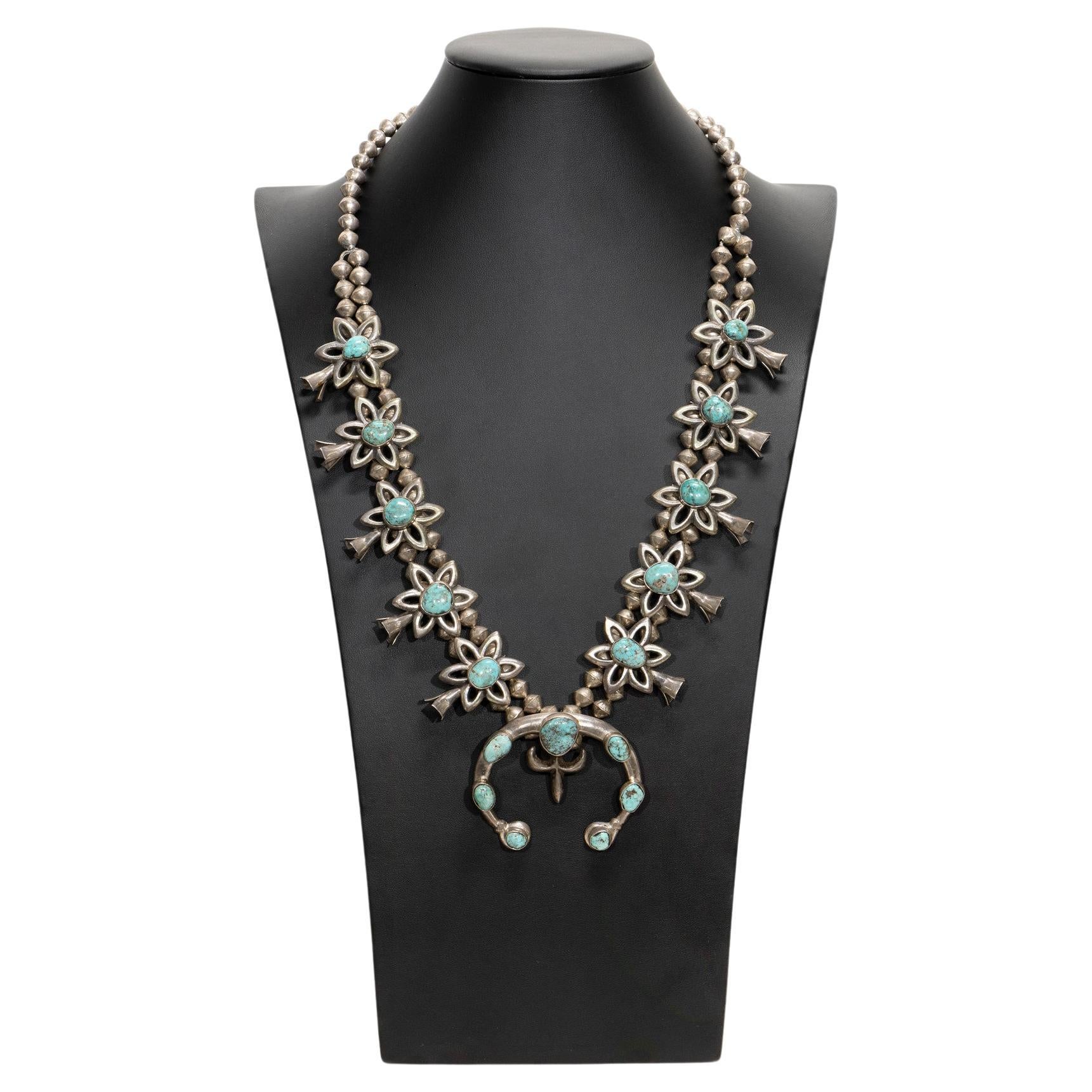Navajo Turquoise Squash Blossom