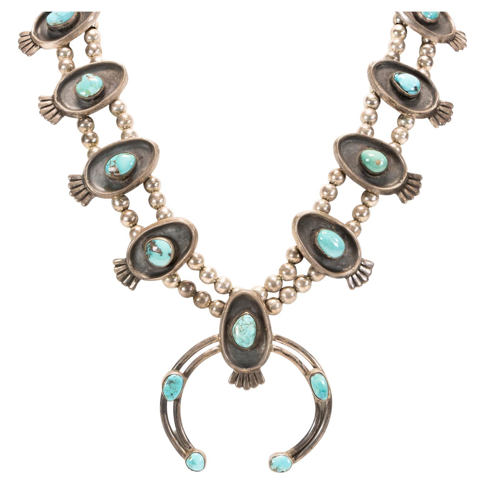 Navajo Turquoise Squash Blossom
