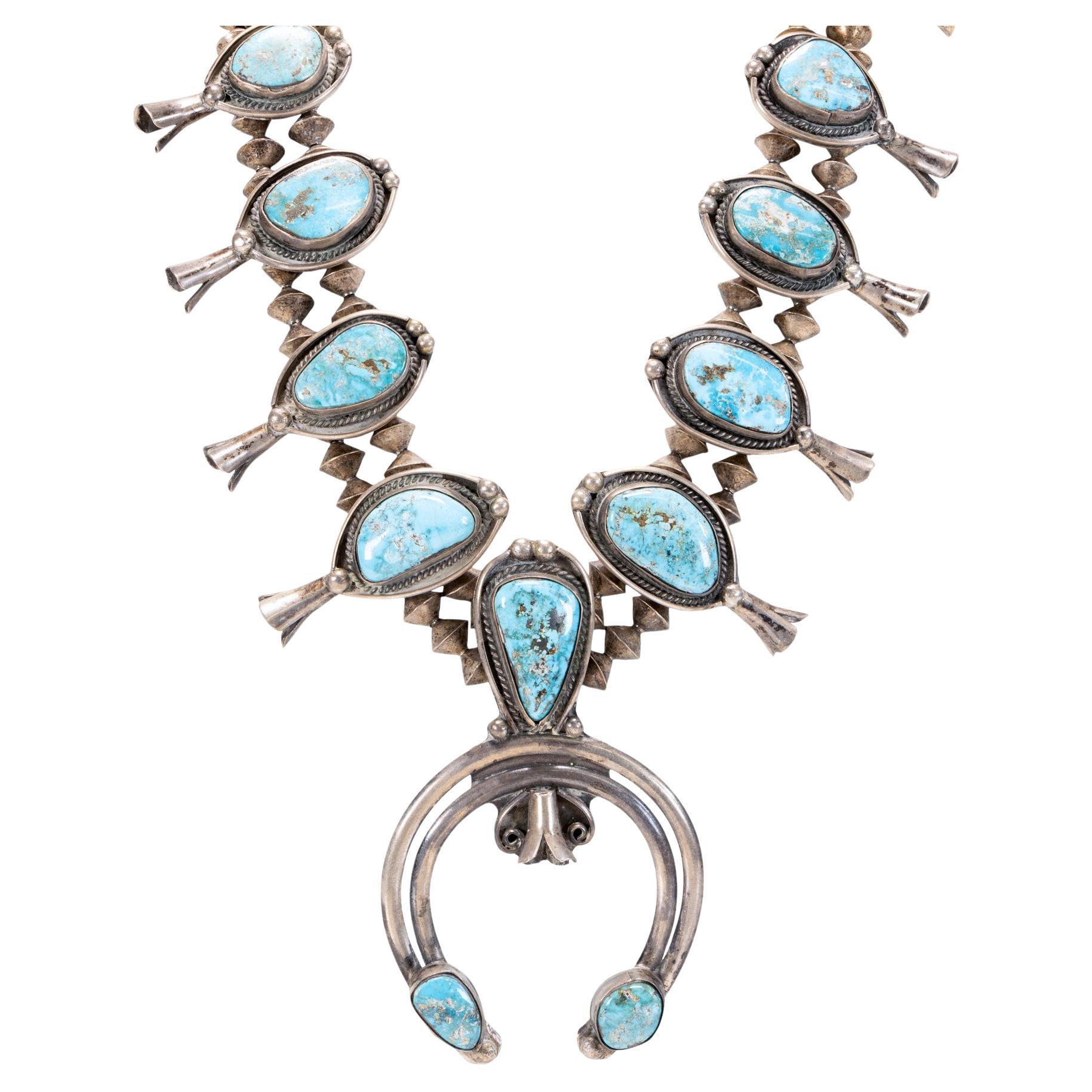 Navajo Turquoise Squash Blossom