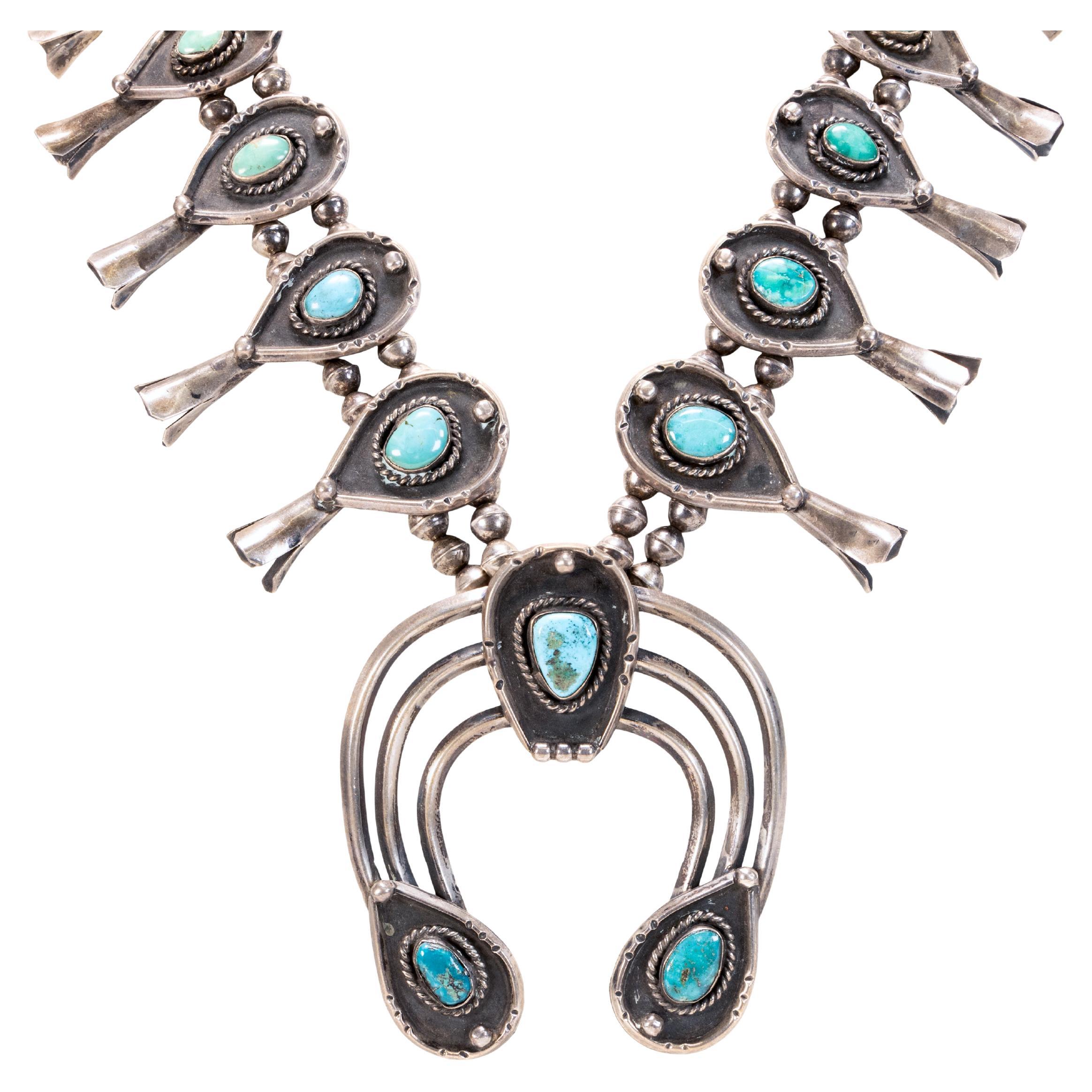 Navajo Turquoise Squash Blossom