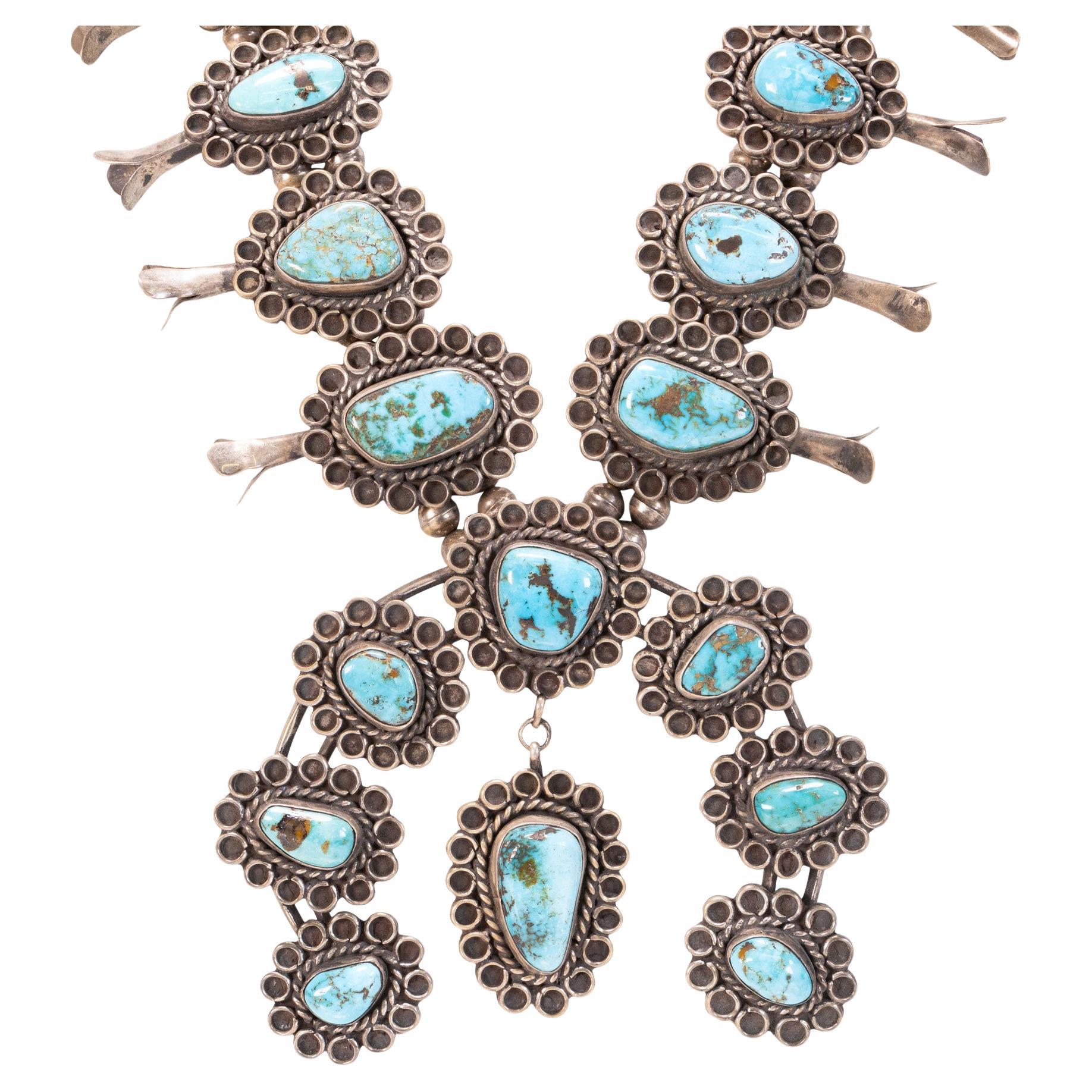 Navajo Turquoise Squash Blossom