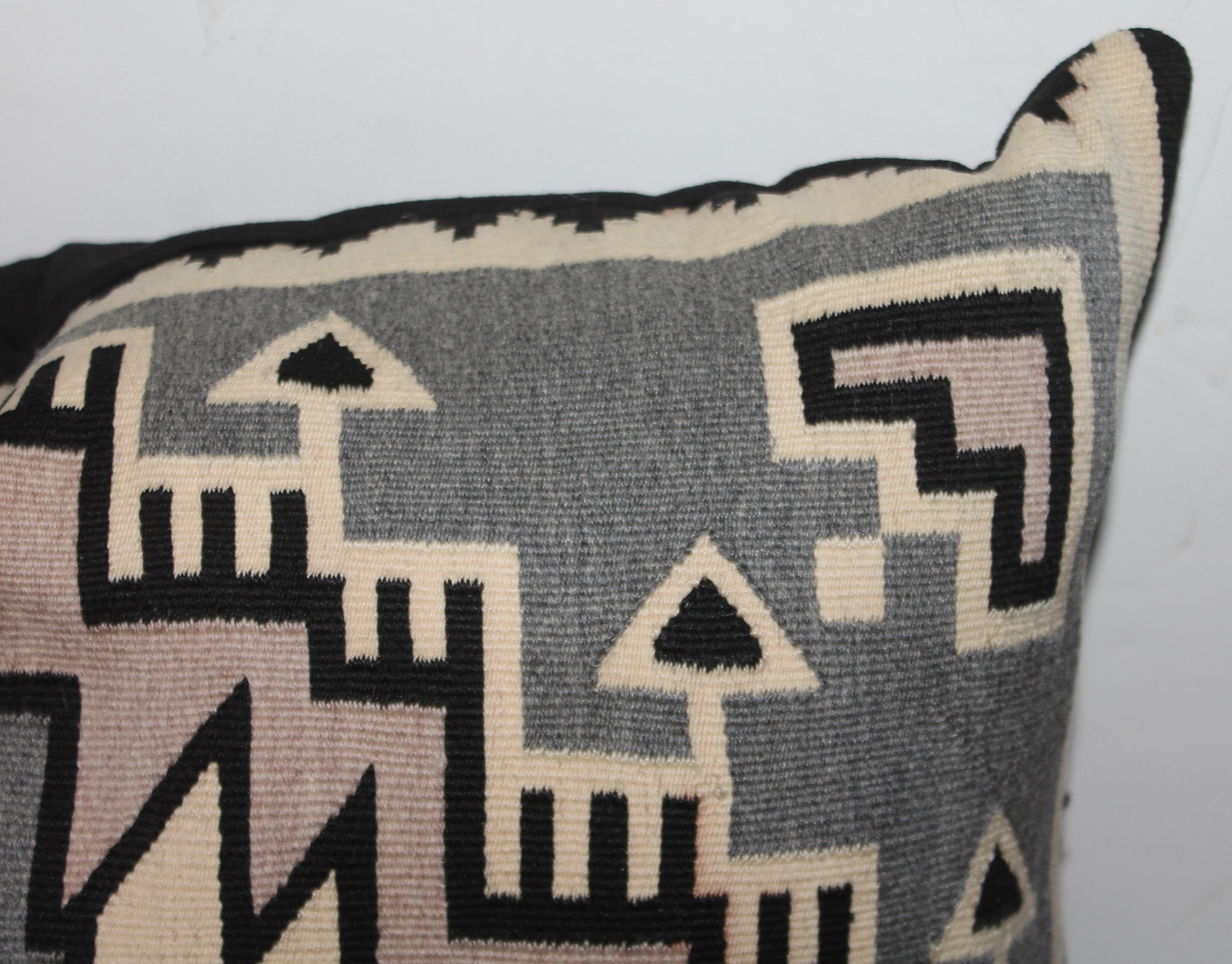 Adirondack Navajo Two Grey Hills Indian Weaving Pillow