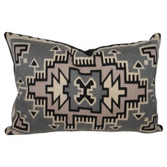 Navajo Two Grey Hills Indian Weaving Pillow