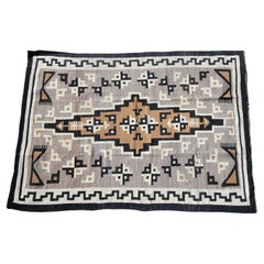 Navajo Two Grey Hills W/Steps Border