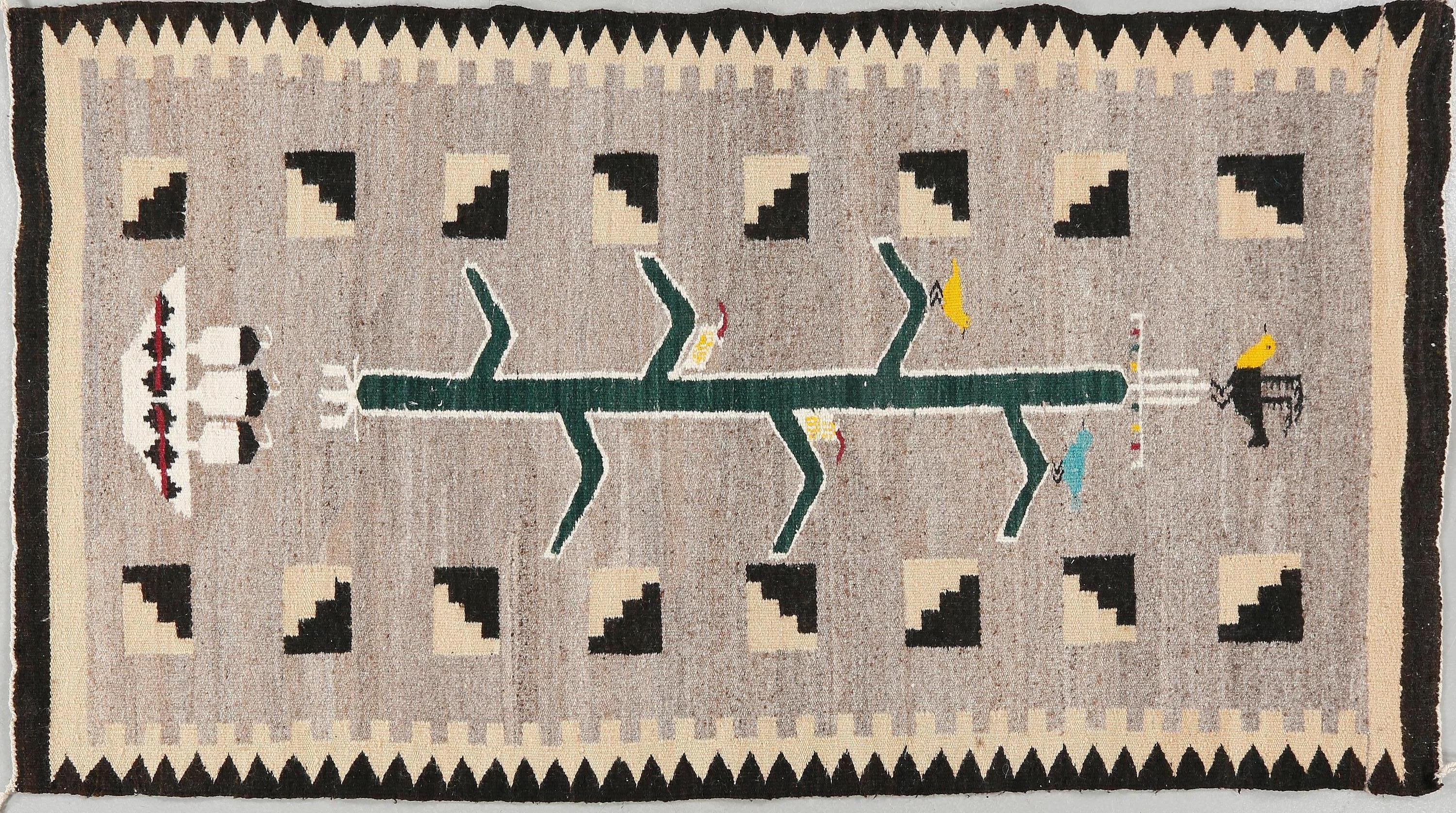 Navajo vintage wood rug 
