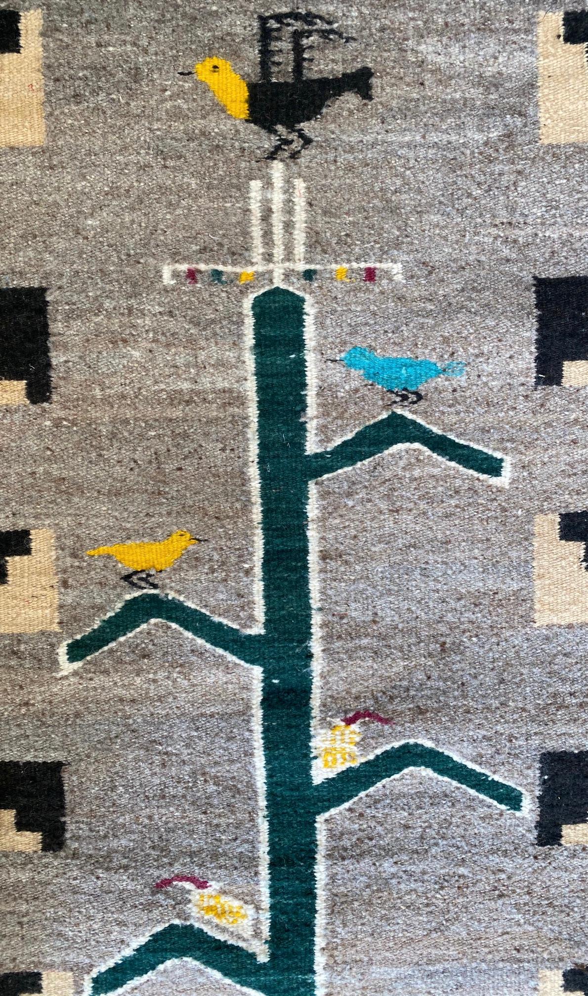 North American Navajo Vintage Wood Rug 