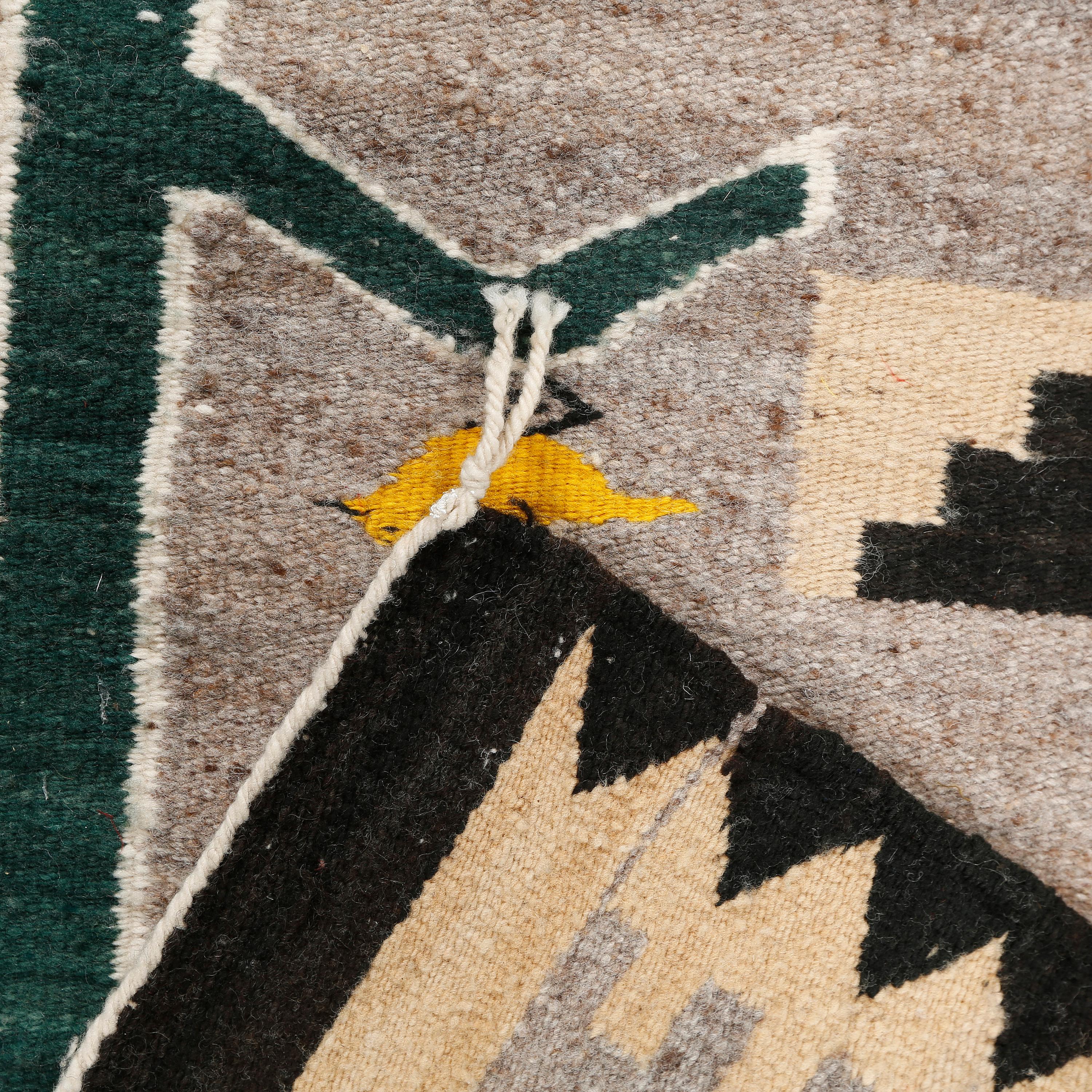 Mid-20th Century Navajo Vintage Wood Rug 