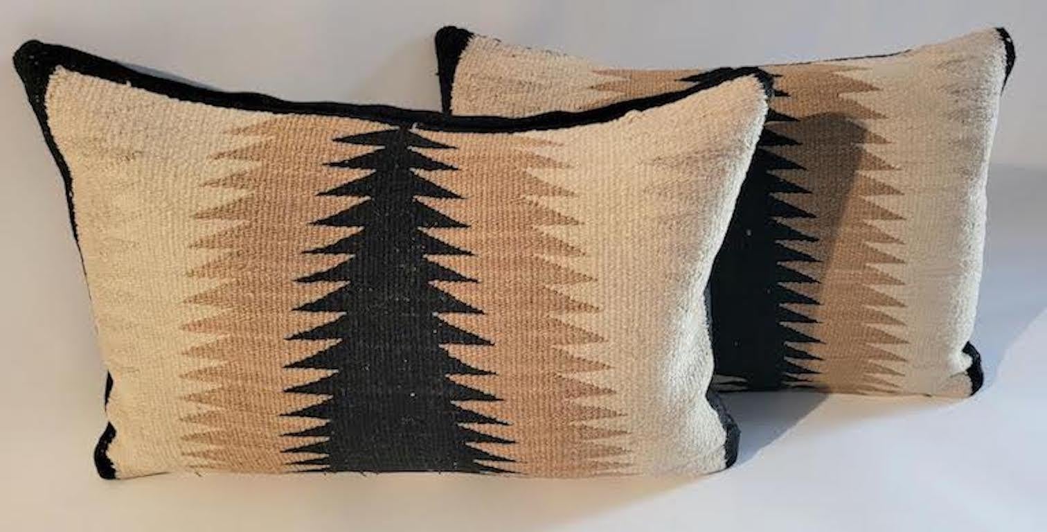 Adirondack Navajo Weaving Pillows Pair For Sale