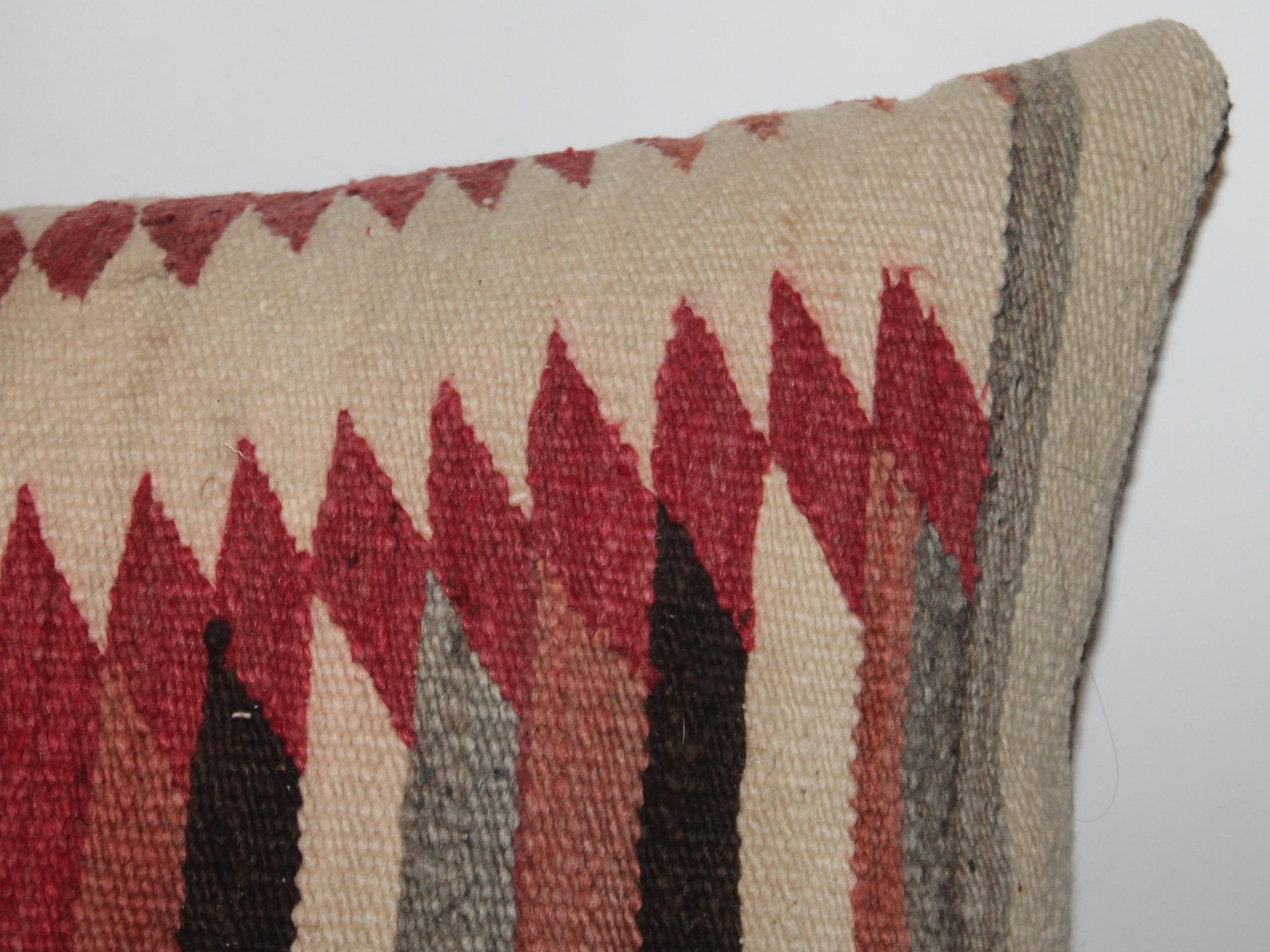 Adirondack Navajo Weaving / Saddle Blanket Pillow with Suede Backing