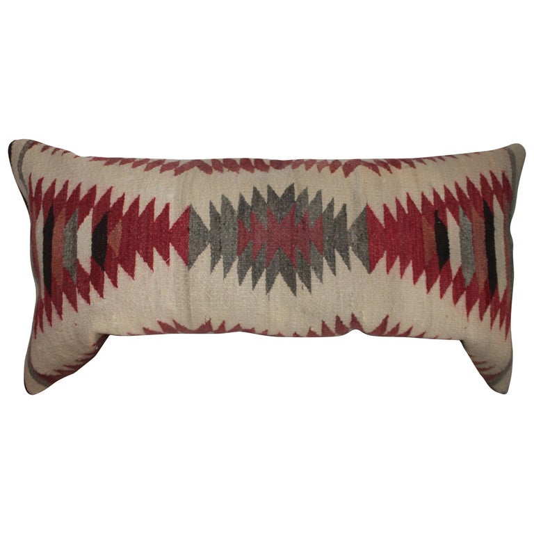 Navajo Weaving / Saddle Blanket Pillow with Suede Backing For Sale