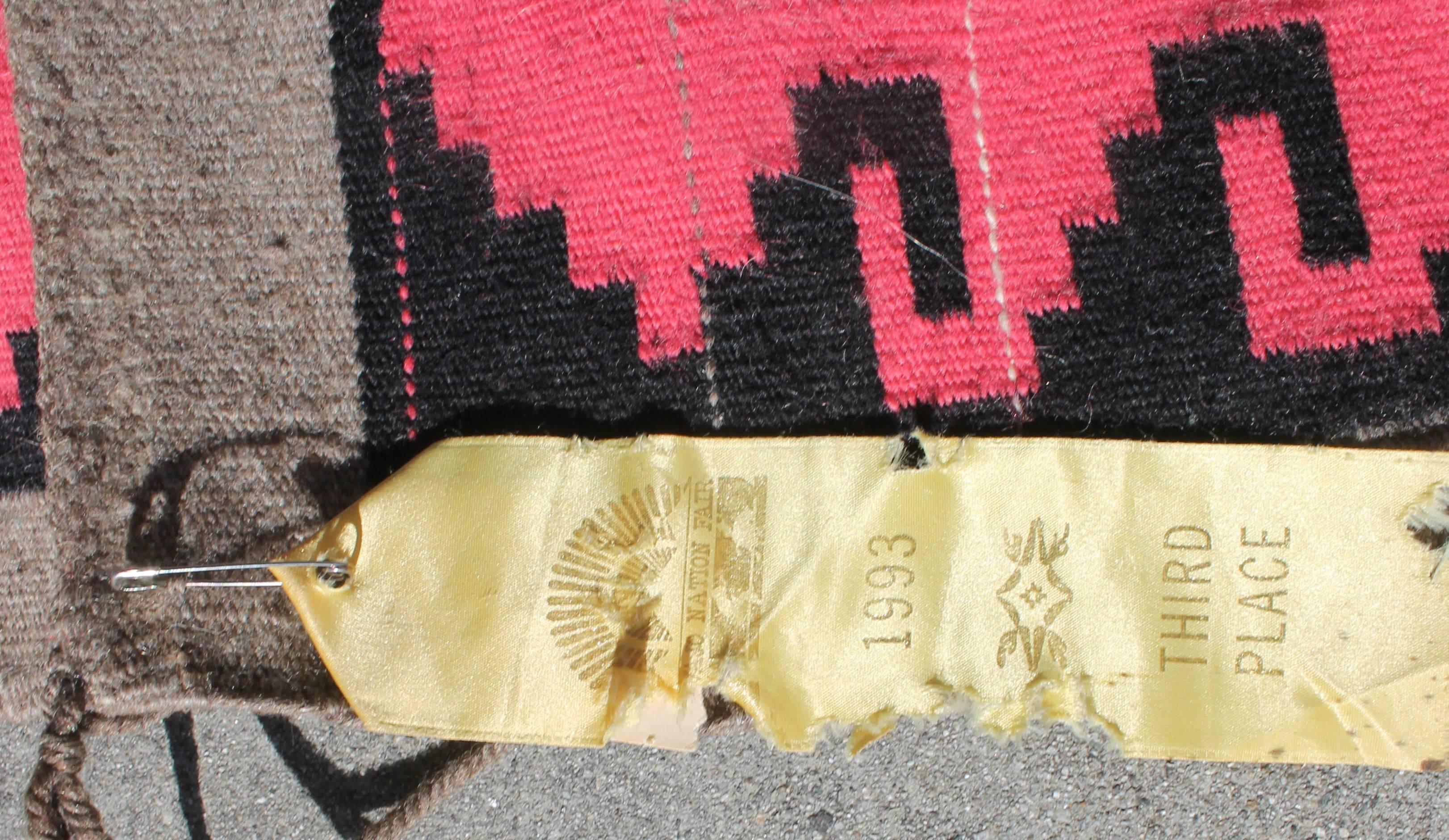 Navajo Indian Weaving Storm Pattern Rug For Sale 1
