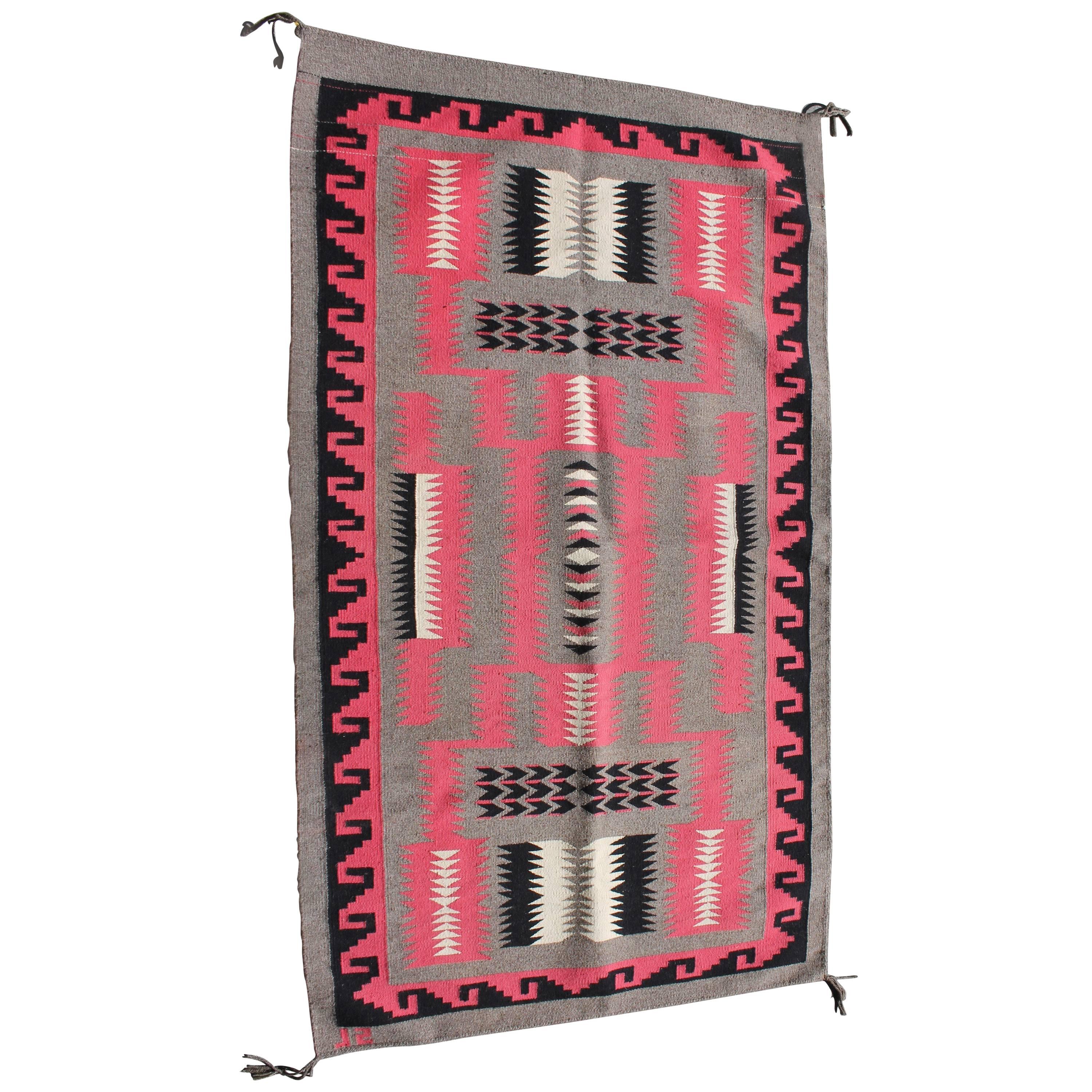 Navajo Indian Weaving Storm Pattern Rug For Sale