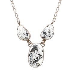 Navajo White Buffalo Turquoise and Sterling Silver Necklace