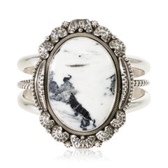 Navajo White Buffalo Turquoise Bracelet