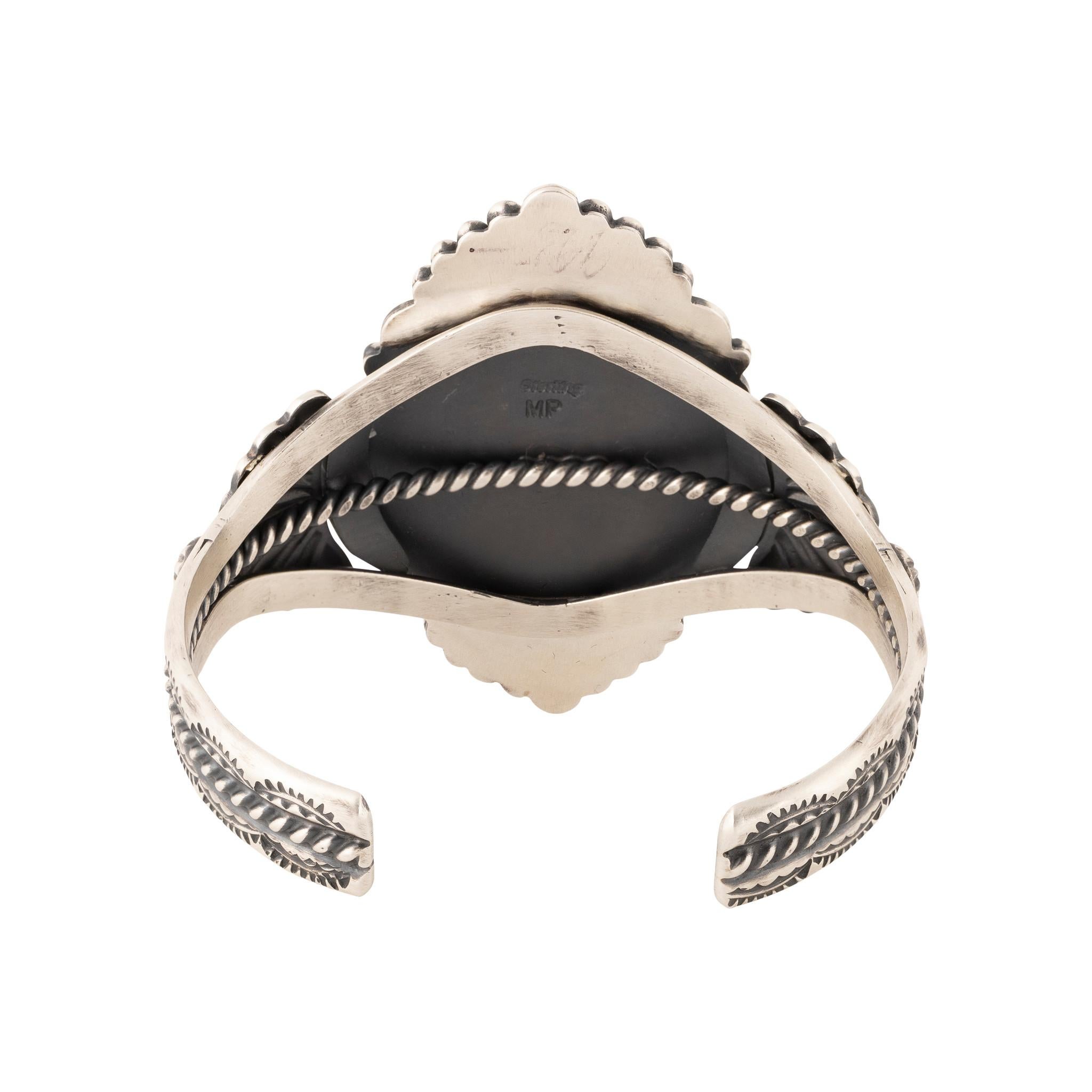Nativo americano Bracciale Navajo in turchese di bufalo bianco in vendita