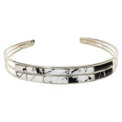 Navajo White Buffalo Turquoise Bracelet