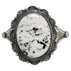 Navajo White Buffalo Turquoise Bracelet