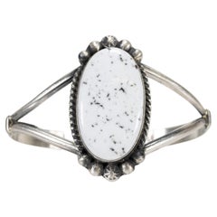 Navajo White Buffalo Turquoise Bracelet