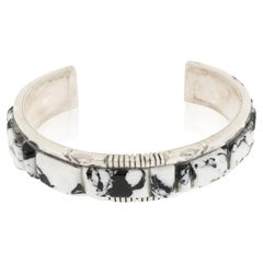 Navajo White Buffalo Turquoise Bracelet