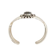Navajo White Buffalo Turquoise Cuff Bracelet