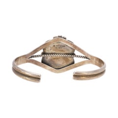 Navajo White Buffalo Turquoise Cuff Bracelet