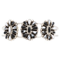 Navajo White Buffalo Turquoise Cuff Bracelet