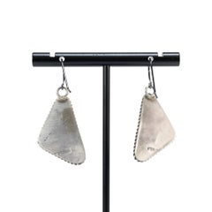 Navajo White Buffalo Turquoise Dangle Earrings