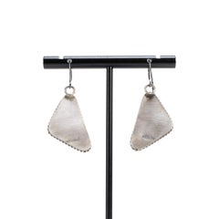 Navajo White Buffalo Turquoise Dangle Earrings