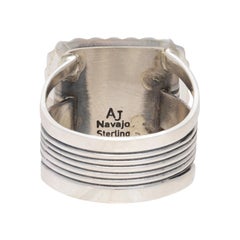 Navajo White Buffalo Turquoise Ring