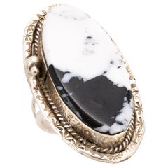 Navajo White Buffalo Turquoise Ring