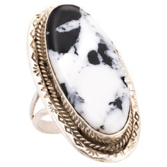 Navajo White Buffalo Turquoise Ring