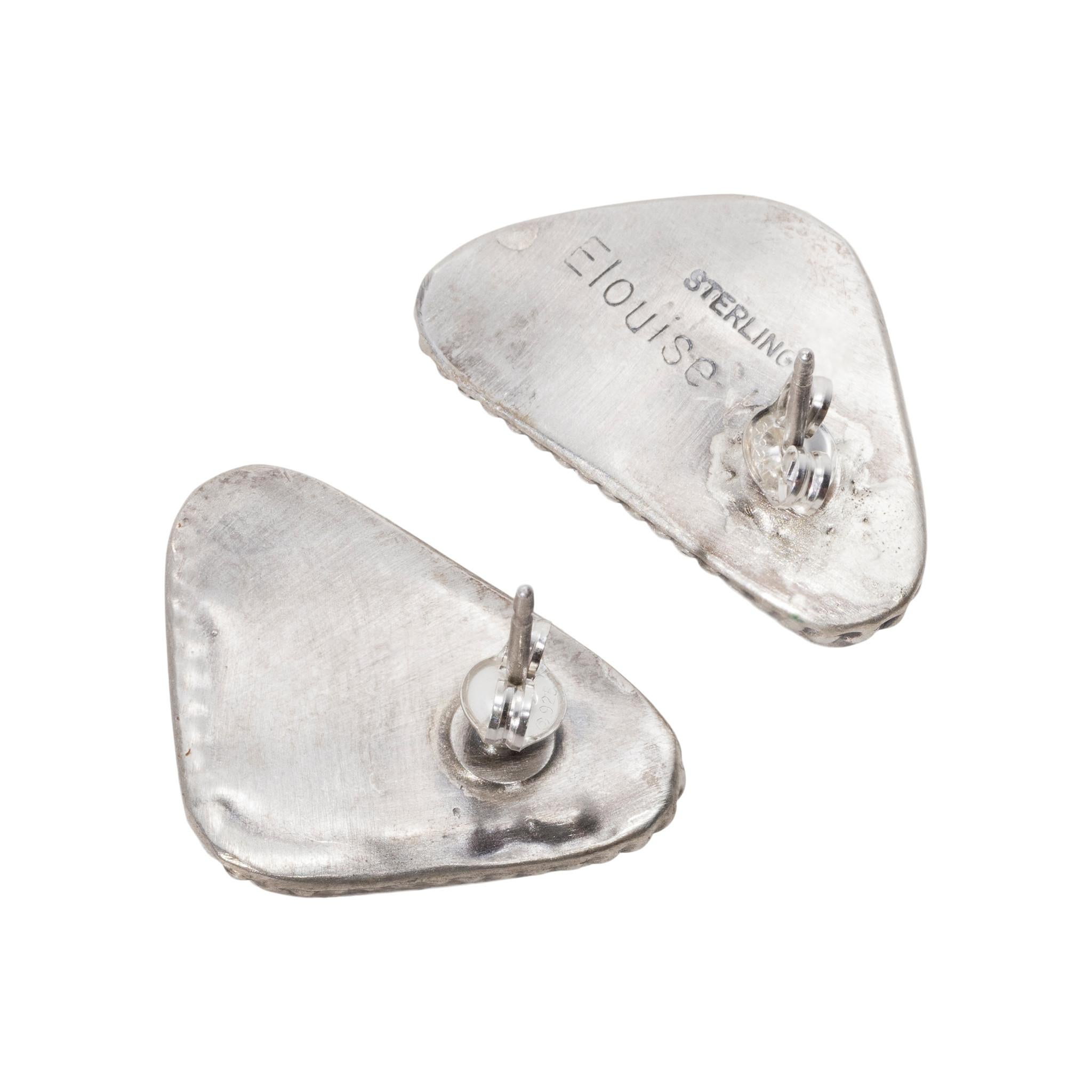 Navajo Weißer Büffel-Türkis Ohrstecker (Indigene Kunst (Nord-/Südamerika)) im Angebot