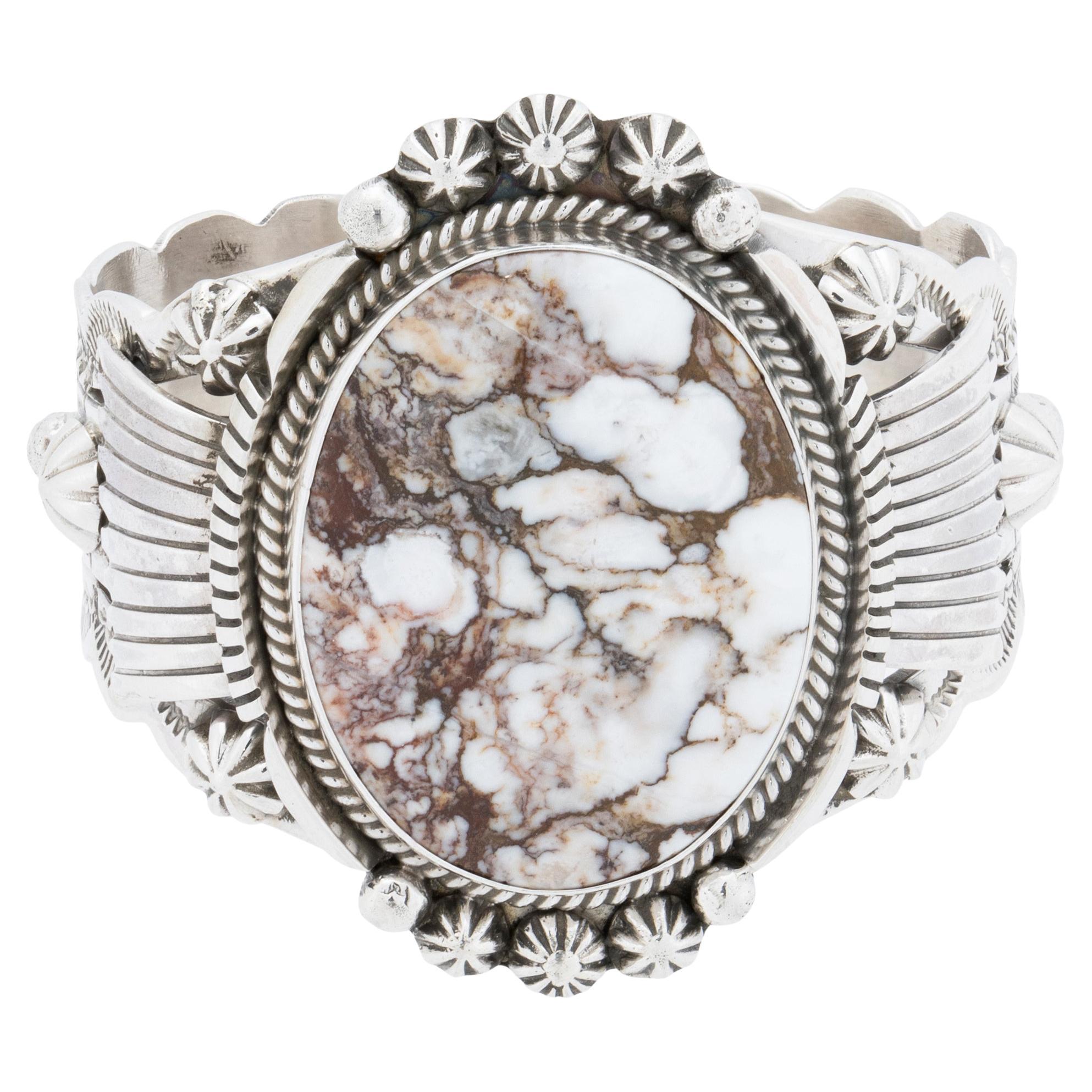 Navajo Wild Horse Turquoise Bracelet For Sale
