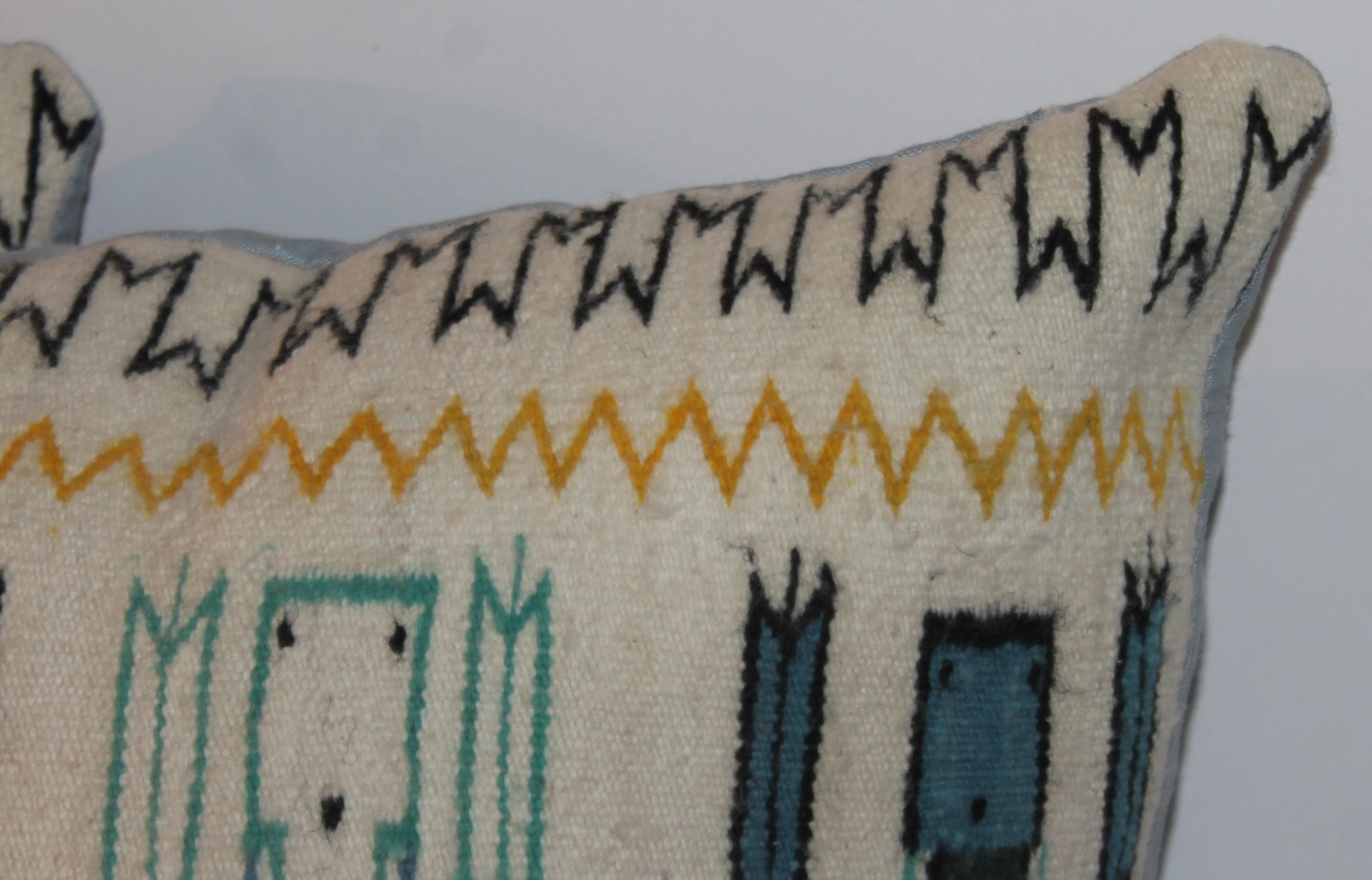 American Navajo Yei Indian Weaving Pillows-Pair For Sale