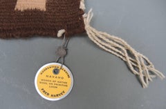 Navajo Yei Rug Woven by Nelly Nez with the Original Fred Harvey Tag