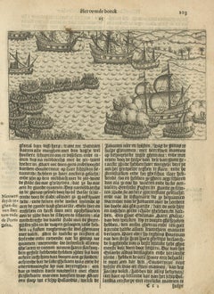 Naval Battle between Dutch and Javanese Fleets near Bantam, Pontanus 1611
