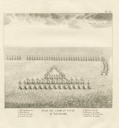 Naval Battle of Ecnomus, First Punic War Fleet Plan, Rollin Atlas, 1818