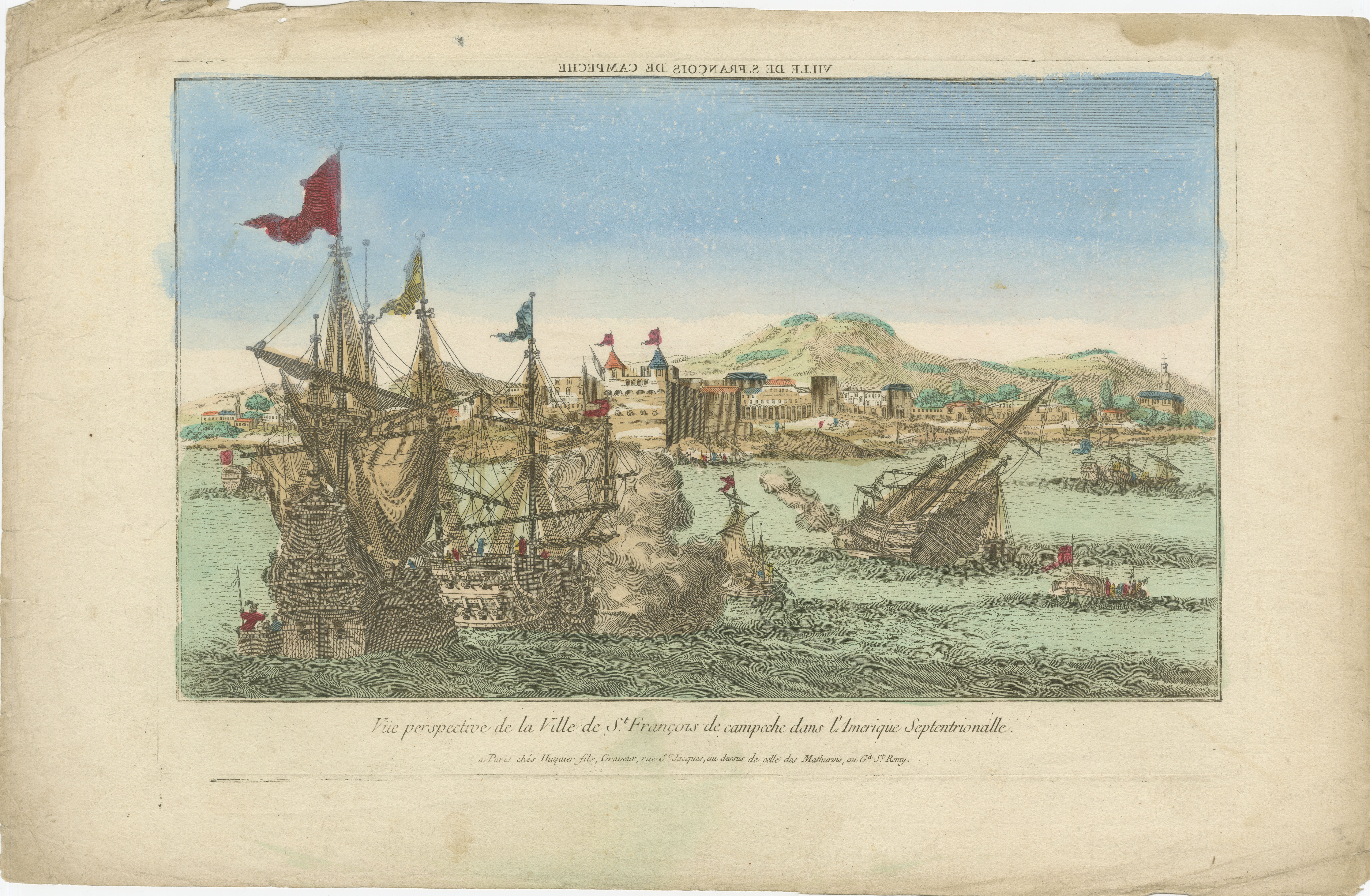 Title: Naval Battle Off St. François (Campeche, Mexico), ca. 1780

This print, titled 
