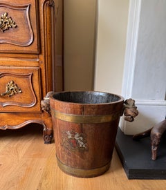 Naval brass bound oak bucket